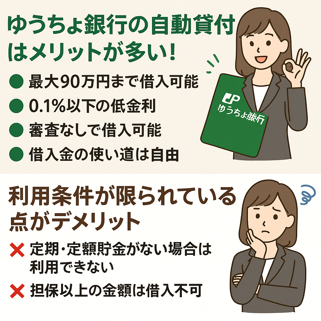 ゆうちょ銀行で借りるとき多いのは貯金を担保にした自動貸付け